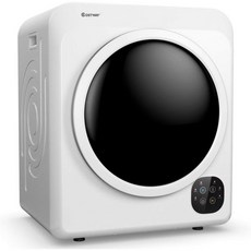 코스트웨이 1700W 전기 휴대용 의류 건조기 132파운드 용량 전면 적재 콤팩트 텀블 세탁기 스테인리스 스틸 통 간편 제어 버튼 패널 다양한 건조 모드 화이트, COSTWAY 1700W 전기 휴대용 의류 건조기, 1