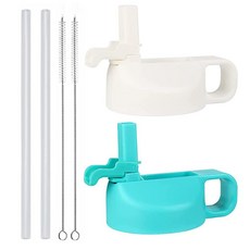 빨대 뚜껑 31.4ml(12 32 40 및 64온스) 넓은 입구 물병 Hydro Flask 스포츠 물병 뚜껑 상단 캡과 호환되는 - 더스트 커버 디자인 (블랙/핑크) 163, 화이트 & 민트