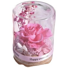 ʚ ɞGIFTME5台灣現貨ʚ ɞ 永生花玻璃罩組 情人節禮物 生日禮物 閨密禮物 居家擺飾 療癒小物, 桃紅色