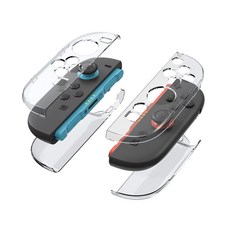 適用於 Switch 2 主機透明保護硬殼 (副廠) - 高透水晶殼/可插底座 分體式防護, 1個, 手把透明保護殼(手把), 透明, SW-CR009