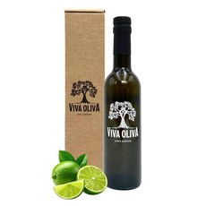 Viva Oliva 페르시안 라임 주입 올리브 오일 - 375ml (13온스) 프리미엄 품질 100% 천연 울트라 엑스트라 버진 오일로 제작