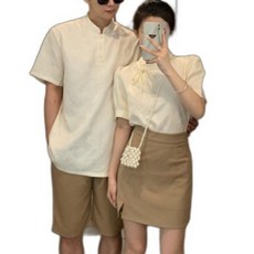 커플 시밀러룩 신혼여행 휴양지 긴팔 하와이안 호캉스 티셔츠 드레스 원피스 웨딩촬영 반팔 패밀리룩