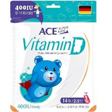 ACE 機能軟糖 維他命軟糖 - 兒童健康零食，富含維生素C，增強抵抗力，櫻桃口味，14顆/袋, 44.8g, 1個