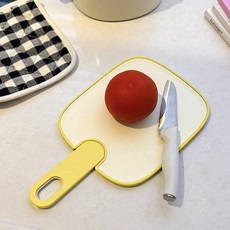 迷你分類砧板，家用廚房嬰兒輔食專用塑膠防黴菜板, 1個, 佳韌菜板/小號【黃色】,不規則形