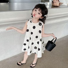 女寶寶無袖背心連衣裙 夏季新款波點時尚可愛裙子