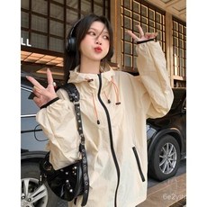 2024夏季新款韓版薄款透氣防紫外綫運動風休閒戶外防曬衝鋒衣外套