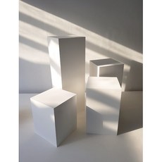 화이트 사각스툴 촬영박스 디스플레이용 전시다이 주문제작가능, 35cmx35cmx80cm