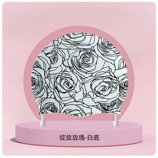 泳帽女士長髮加大硅膠護耳防水泳帽成人新款印花大頭圍, YS-3綻放玫瑰白底（雙面印）, 1個