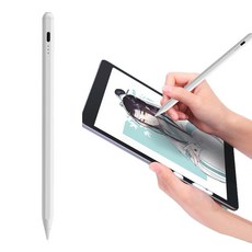 Shipshape 정전식 스타일러스 스마트 터치펜 C타입 충전 아이패드 호환 스타일러스 펜슬 스마트폰 99% 기종 자석 부착 터치플렉스펜, 1개, 화이트-732