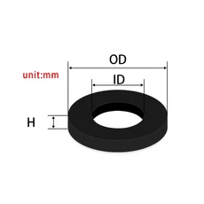 H2mm 플랫 가스켓 M2-M42 니트릴 실리콘 불소 고무 NBR VMQ FKM 내마모성 충격 흡수 씰링, 02 Nitrile rubber, 84 ID12xOD20-5pcs, 01 2mm