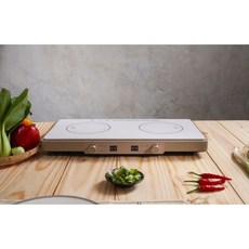 美型多功能恆溫雙口電磁爐 H2011A 恆溫控制 多功能烹飪, Freestanding
