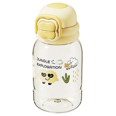 ECOCO 意可可萌趣雙飲杯 兒童水杯 雙飲杯 吸管杯 彈蓋水壺 食品級tritan 加厚防摔 防漏, 黃色, 1個, 650ml