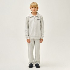 마리떼 키즈 KIDS HALF ZIPUP SWEAT SET-UP light heather gray 178134