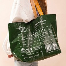 홈리 타포린 장바구니 에코백 카트 접이식 휴대용 빅사이즈 캠핑 쇼핑백 멀티백, 그린, 1개