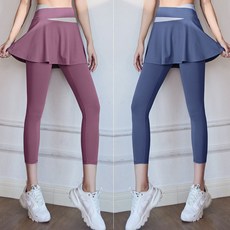 여성 스포츠 스커트 레깅스 pt 요가 트레이닝복 런닝 스커트카키 댄스 운동복 여름 헬스