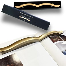 문진 책을 감싸는 문진 인테리어 코디네이터 감수 INOBRILLIANT 선물 질량 약 250g 세련된 디자인 수험 요리 북 홀더 고급 선물 상자 포함 무게 황금Gold, 1개