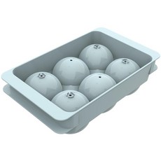WIBIMEN 위스키 아이스볼 실리콘 얼음틀 5cm x 6구 블루 2팩, 1.9In*6 Balls, 블루/1팩, 1개