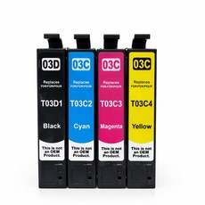 잉크아울렛 엡손 T03D + T03C 세트 호환잉크 4색세트 WF2861 WF-2861 T03D170 T03C270 T03C370 T03C470 T03D T03C, T03C3 빨강 재생, 1개