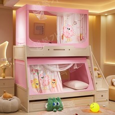 2층침대모기장 싱글침대모기장 텐트모기장 싱글모기장 패밀리침대모기장 모기장커튼 침대모기장 슈퍼싱글모기장, 0.9 윗침대-90x190x110cm, 도넛-핑크-암막 침대 커튼