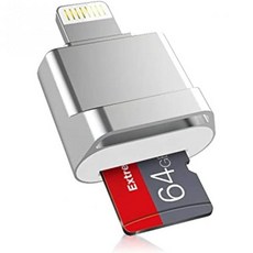 iPhone iPad용 Apple MFi 인증 라이트닝에서 마이크로 SD 카드 리더까지 - iOS 13 exFAT 및 FAT32 지원, Lightning_Silver, 1개, 실버