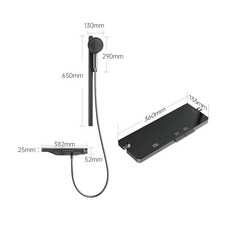 菲勒衛浴 全銅星空灰奶油色花灑套裝 家用淋浴淋雨浴 簡易浴缸龍頭, 1個, 星空灰+升降款