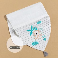 순면 거즈 수건 땀 흡수 귀여운 태슬 장식 담요, 3. monkey 2pcs