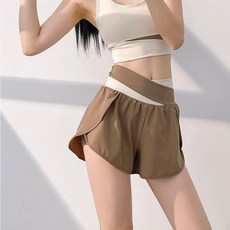 撞色設計防走光運動短褲 口袋款 速乾 健身瑜伽跑步適用