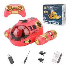 RC 물놀이 보트 2.4GHz 방수 스프레이 크리스마스 선물 레드, 1개