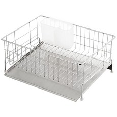 요시카와 식기건조대 식기건조대 스테인레스 대용량 폭 36cm × 깊이 27cm 1~2인용 콤팩트 씽크상 일제 1305134, 1개, 상세페이지 참조, 1단