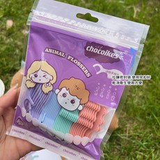 兒童牙線 動物造型牙線棒 超細柔軟 牙齒清潔 安全便攜 卡通兒童牙線棒, 1個, 兒童牙線棒（40入）