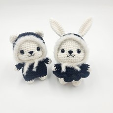 코바늘 DIY인형 패키지(풀영상 패키지)초보자도 만들수 있는 키링, 1개, 블랙, 곰돌이