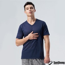 【SanSheng三勝】MIT台灣製智慧導流V領排汗衣3V-723