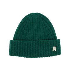 타미힐피거 로고 장식 골지 니트 비니