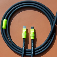 파카이 2미터 240W 충전 실리콘 케이블 C to C, 1개, 블랙&옐로우, 2m