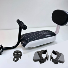 글로리존 자전거 뒷좌석 등받이 안장 접이식 발판 손잡이 풀세트, 1세트, 화이트블랙