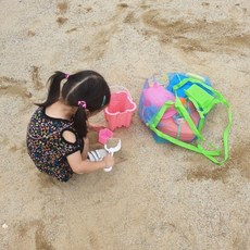 모래 놀이 비치 네트백 가방 대형 장난감 그물망 정리망 물놀이