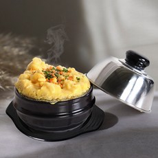 국내산 폭탄 계란찜기 스텐뚜껑+뚝배기+받침 세트, 1세트, 12cm