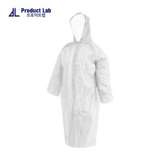 프로덕트랩 성인용 일회용 PE 우비 비옷 레인코트, 100개, 화이트