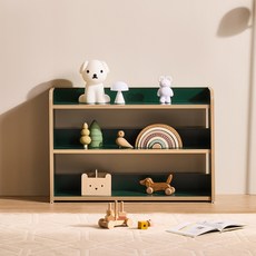 윌로우 조이 마이비 가로 826 높이 564 3단 낮은 아기 유아 어린이 오픈형 교구장, 딥그린+자작나무