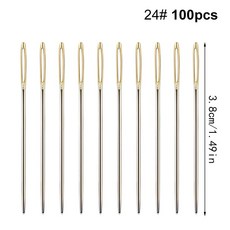 LMDZ 100pcs 22 #24 #26 # 크로스 스티치 뜨개질 바늘 큰 눈 무딘 바느질 자수 바늘 DIY 공예 봉제 액세서리, 24수 100개, 24Number 100pcs