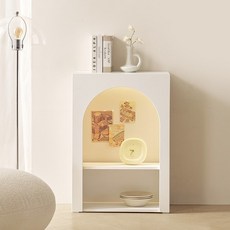 룸앤디 벽난로 3단 베이직 LED조명 선반 장식 수납장 일반형, 벽난로 3단 베이직_버터(일반형)