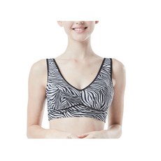 필굿 여성 지브라 노와이어 노몰드 스포츠브라렛 후크 뽕없는 브라 패드 일체형 A컵 B컵 여름용 빅사이즈까지
