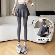 秋冬瑜伽褲裙 鯊魚褲 兩件式裙褲 高腰收腹 彈性