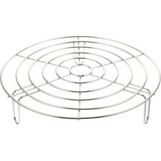 업코치 스테인리스 스틸 스티머 랙 원형 쿨링 식품 야채 트레이 금속 와이어 스티밍 바구니 스탠드 압력솥 끓는 냄비용 19cm, 26.5X26.5X5.5CM
