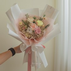 DAY OFF 乾燥花花束 七夕情人節禮物 滿天星玫瑰花束 拍照道具 永生花 平價浪漫首選, 加大莓果空靈