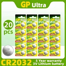 CR2032 GP 5-100PCS 배터리 3V 리튬 pilas DL2032 원격 자동차 제어 계산기 용 코인 셀, 04 CR2032 20PCS
