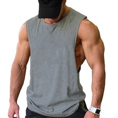 COOFANDY 남성용 운동용 탱크탑 2팩 체육관 보디빌딩 민소매 머슬 티셔츠 그레이(1개)