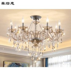 華燈會 現代別墅客廳水晶吊燈 歐式蠟燭燈 創意奢華臥室燈 簡約大氣餐廳燈具, 6頭