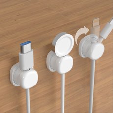 케이블 정리 자석홀더 3종, 화이트, 3개