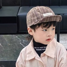 블랙체리 아동용 체크 볼캡